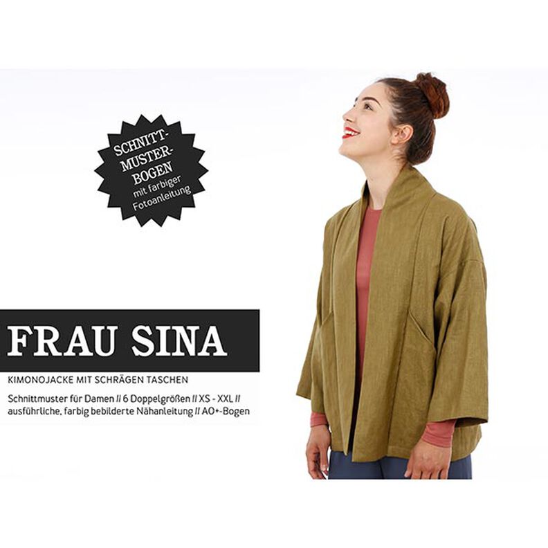 FRAU SINA - giacca kimono con tasche oblique, Studio Schnittreif  | XS -  XXL,  image number 1