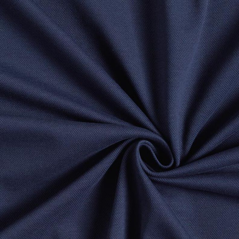 Jersey di cotone piqué fine – blu marino,  image number 1