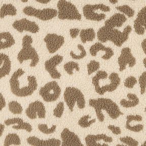 tessuto peluche leopardo – naturale/talpa scuro, 