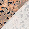 jersey di viscosa Fiori dipinti – blu notte/arancio pesca,  thumbnail number 4