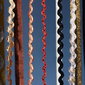 Bordura dentellata lurex [12 mm] - argento, 