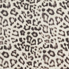 misto lino viscosa Stampa digitale leopardata – mandorla/nero, 
