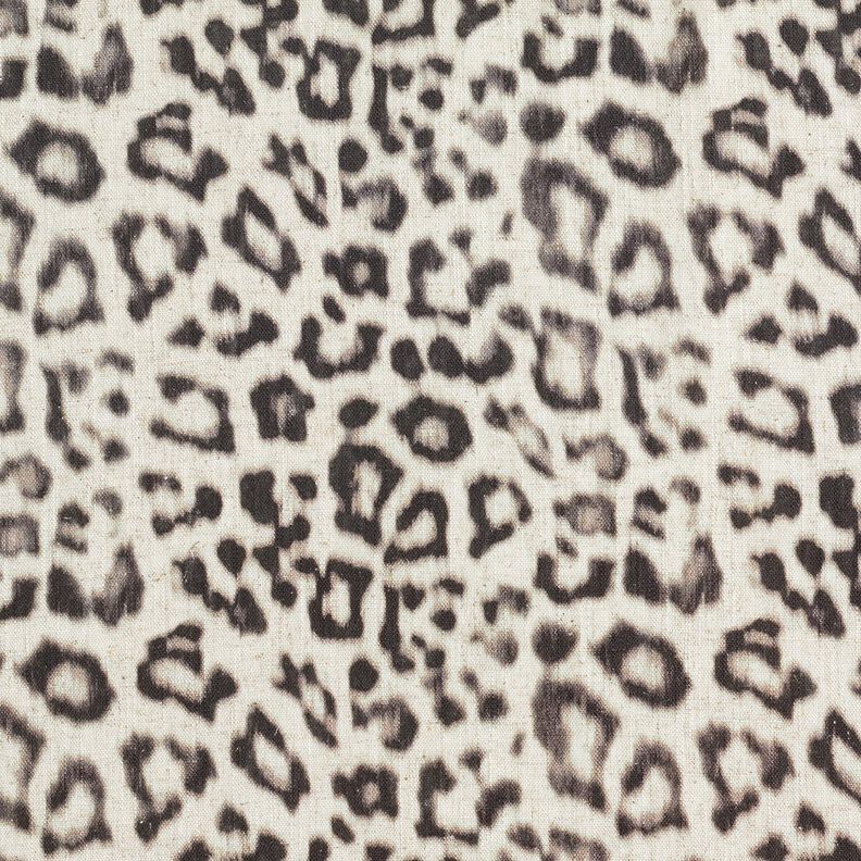misto lino viscosa Stampa digitale leopardata – mandorla/nero,  image number 1