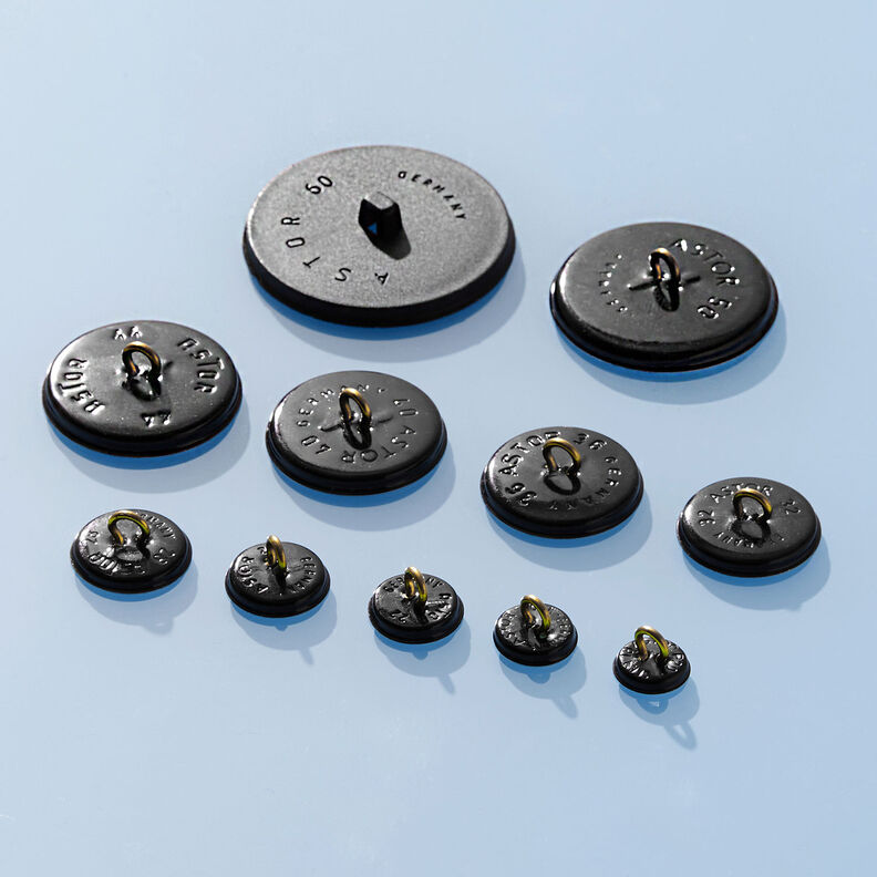 Bottone rivestito, Classic Poly – nero,  image number 3