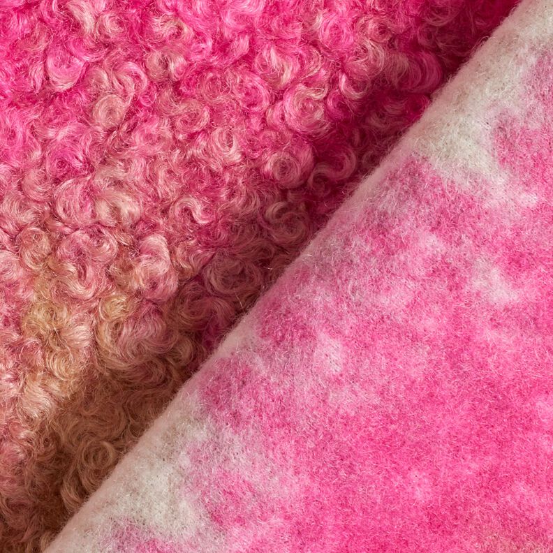 tessuto per cappotti maglia bouclé gradiente – anacardo/pink, image number 4