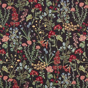 tessuto arredo gobelin prato fiorito – nero, 
