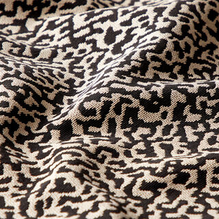 tessuto da rivestimento jacquard, motivo leopardato astratto, grande – nero/sabbia, 