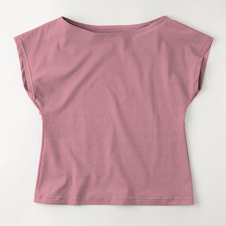 jersey di cotone medio tinta unita – rosa antico scuro,  image number 8