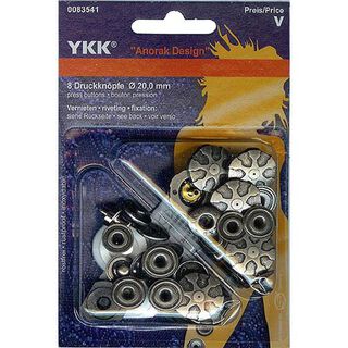 Bottone a pressione Anorak Design 3 – argento | YKK, 