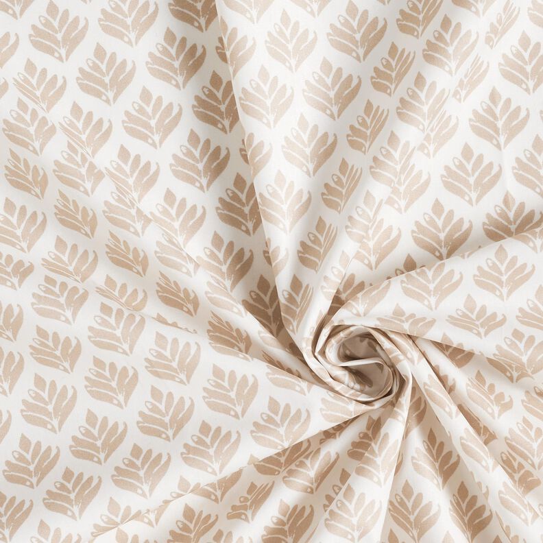 cotone rivestito Soggetti astratti – bianco/anacardo,  image number 3