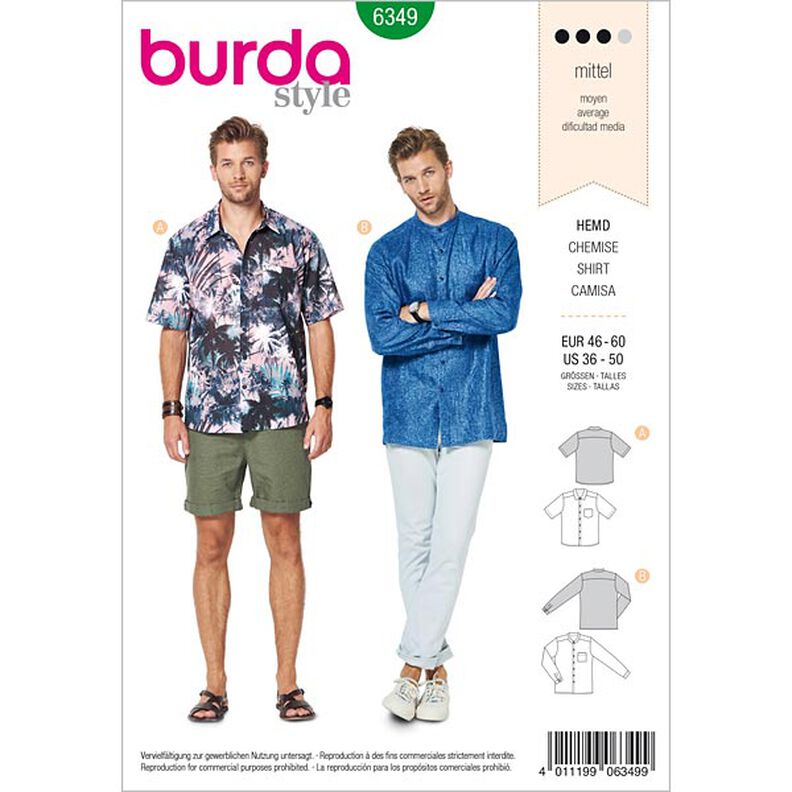 camicia da uomo, Burda 6349 | 46 - 60,  image number 1