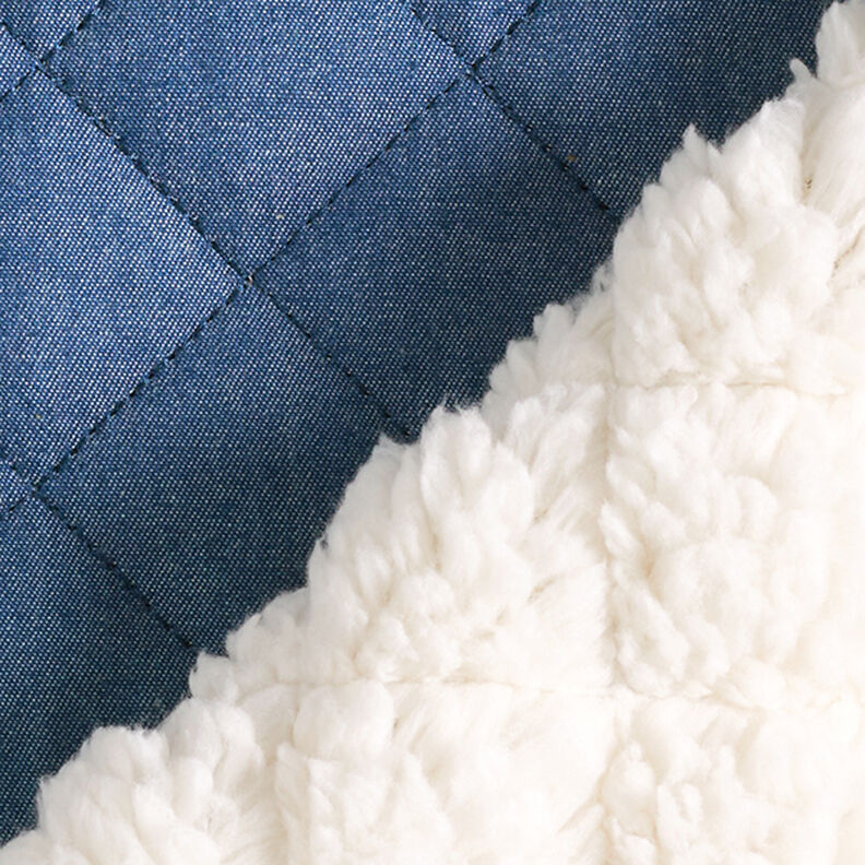 tessuto trapuntato Jeans-Teddy – blu acciaio,  image number 4