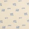 mussolina / tessuto doppio increspato Pesci ricamati | Poppy Fabrics – bianco lana/blu reale,  thumbnail number 1