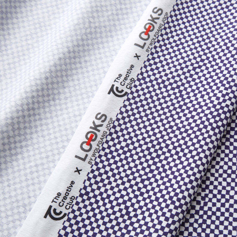 GOTS Jersey di cotone Mini quadri | TCC x LOOKS by Wolfgang Joop – lilla bluastro/bianco,  image number 4