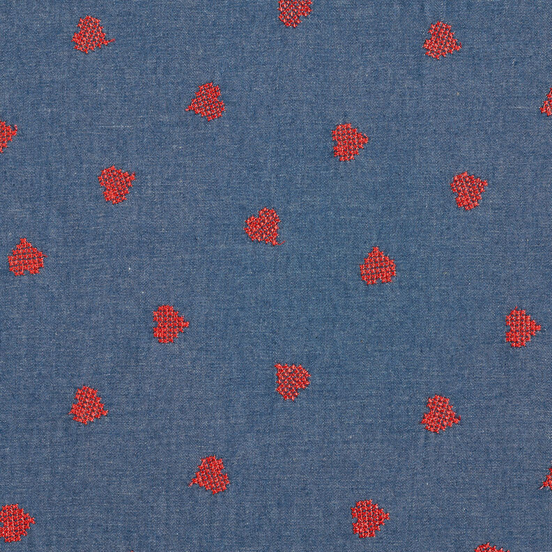 chambray Cuori punto croce – colore blu jeans,  image number 1