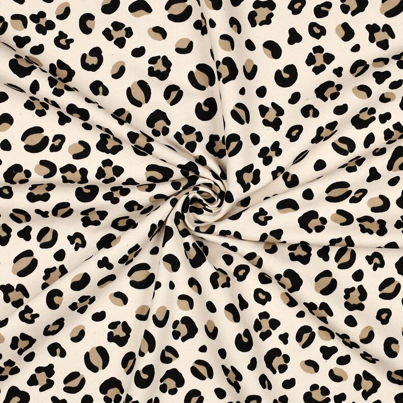 felpa garzata Stampa leopardata | Poppy Fabrics – crema/anemone,  image number 3