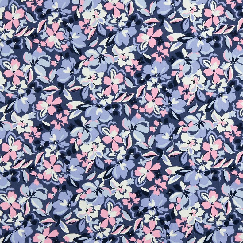 felpa estiva Grandi fiori | Poppy Fabrics – colore blu jeans,  image number 1