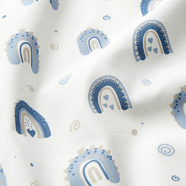 tessuto in cotone popeline graziosi arcobaleni – blu/bianco,  image number 2