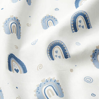 tessuto in cotone popeline graziosi arcobaleni – blu/bianco, 