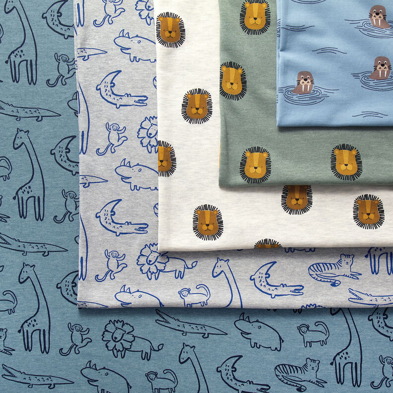 felpa Animali da safari | by Poppy – grigio argento/blu reale,  image number 5