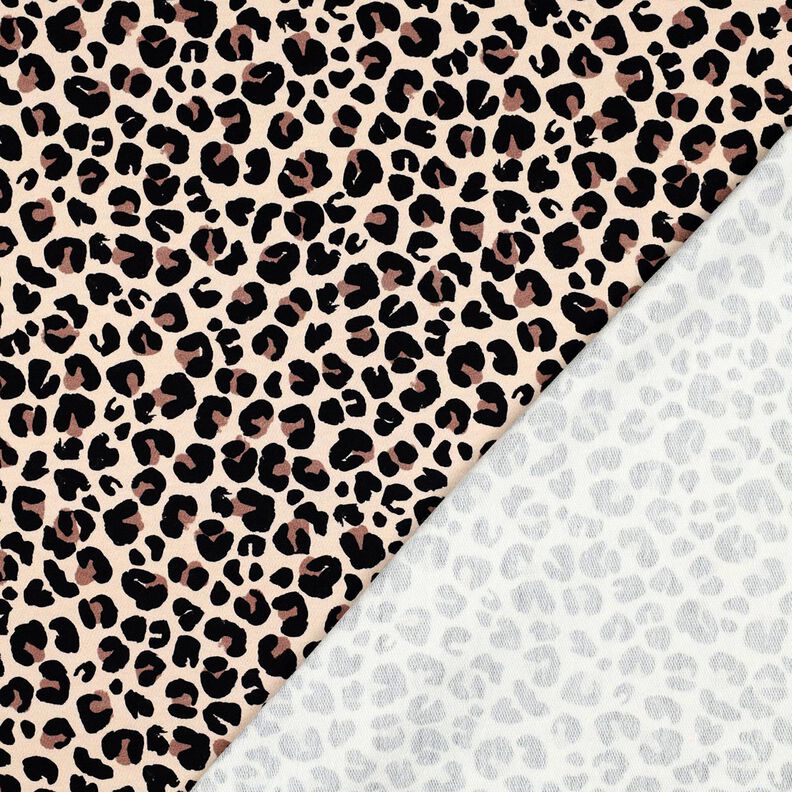 French terry, felpa estiva Piccola stampa leopardata stampa digitale | Poppy Fabrics – beige,  image number 4