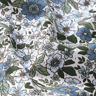 popeline di cotone mare di fiori – bianco lana/colore blu jeans, 