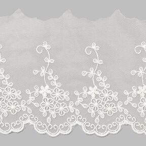 Pizzo di tulle fiore (120 mm) – bianco, 