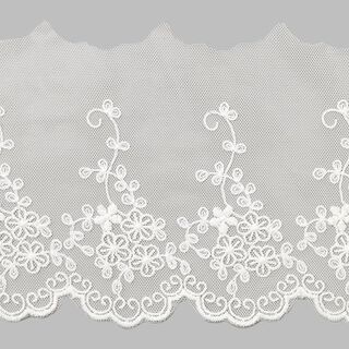 Pizzo di tulle fiore (120 mm) – bianco, 