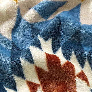 Morbido pile Etno – bianco/azzurro, 