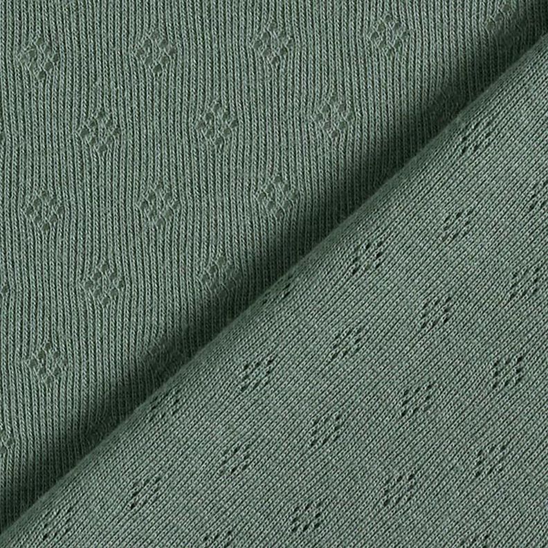 jersey maglia fine con motivi traforati – verde scuro,  image number 4