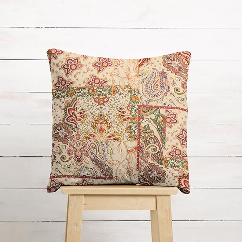 tessuto arredo mezzo panama Retro Paisley – beige,  image number 5