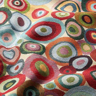 tessuto arredo gobelin Cerchi colorati – beige chiaro/rosso carminio, 