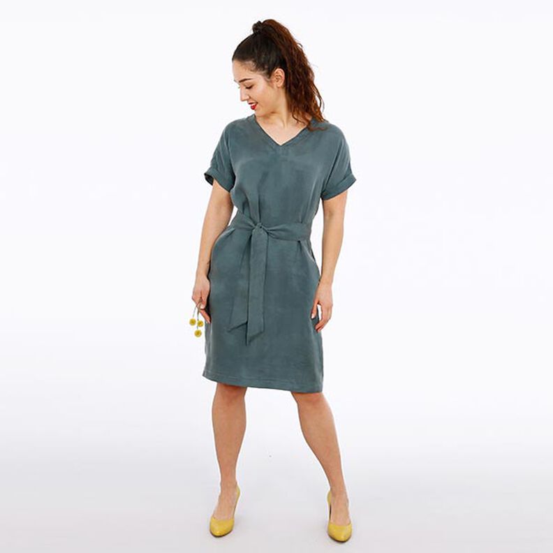 FRAU VIKKI - abito ampio con scollo a V e cintura, Studio Schnittreif | XS - XXL,  image number 4