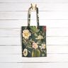 Tessuto arredo canvas Fiori nostalgici – verde scuro,  thumbnail number 6