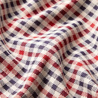 Tessuto jacquard in maglia a quadri – rosso/blu marino, 