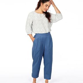 FRAU GUSTA Pantalone a forma di uovo con pinces sull'elastico in vita | Studio Schnittreif | XS-XXL, 