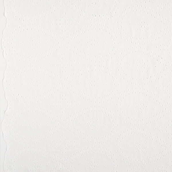 tessuto in cotone, ricami a giorno, gocce – bianco, image number 1
