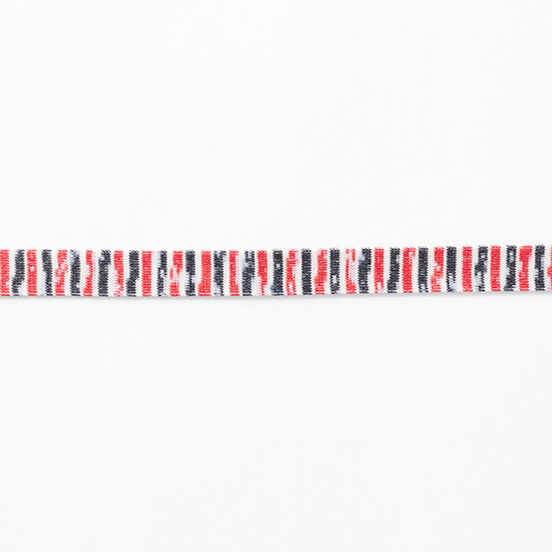 nastro in maglia  righe mélange [13 mm] – rosso/nero,  image number 2