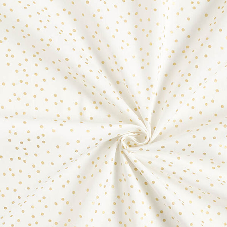tessuto in cotone popeline Punti fini – bianco lana/oro,  image number 3