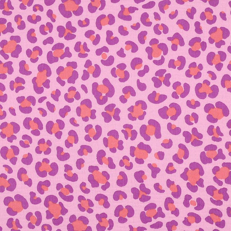 mussolina / tessuto doppio increspato Stampa leopardata colorata | Poppy Fabrics – violetto, image number 1