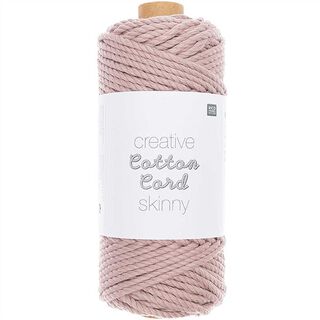 Creative Cotton Cord Skinny filato per macramè [3mm] | Rico Design - rosa anticato, 