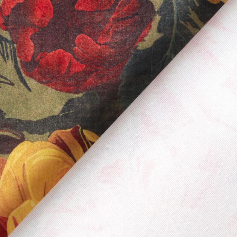 velluto arredo Peonie – cachi/rosso scuro,  image number 5