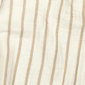 mussolina / tessuto doppio increspato Righe tinte in filo  | Poppy Fabrics – mandorla/bianco lana, 