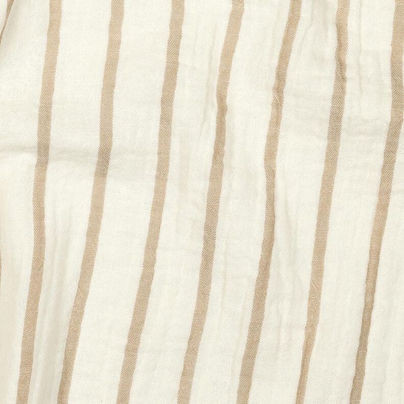 mussolina / tessuto doppio increspato Righe tinte in filo | Poppy Fabrics – mandorla/bianco lana, image number 2