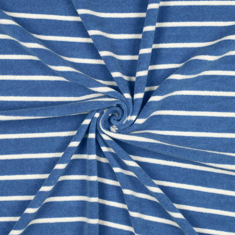 Maglia in spugna righe – blu brillante/avorio,  image number 2