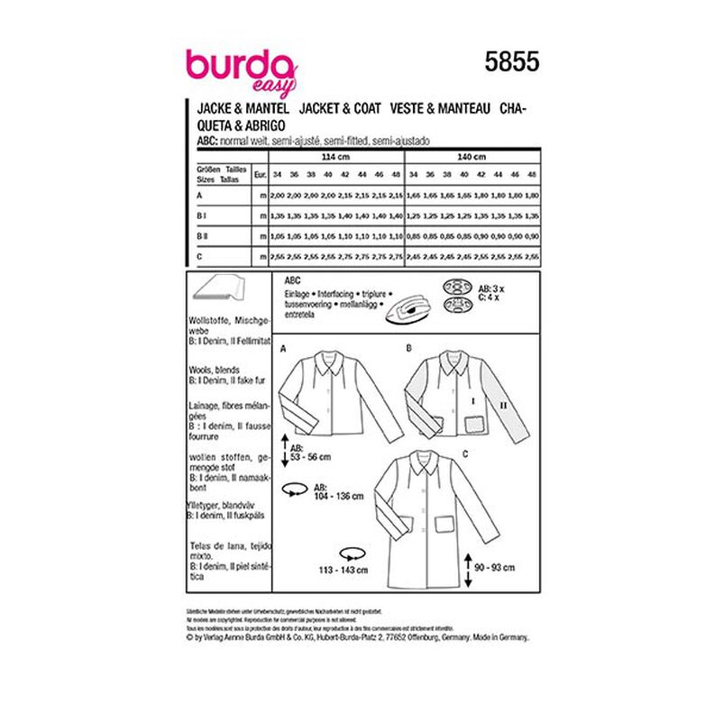 giacca / cappotto | Burda 5855 | 34-48,  image number 12