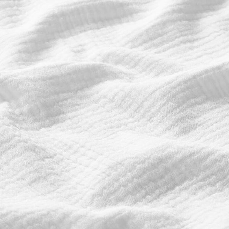 GOTS mussolina / tessuto doppio increspato | Tula – bianco,  image number 3