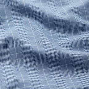 Tessuto per camicie a quadretti fini – bianco/colore blu jeans, 