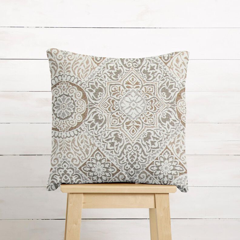 tessuto arredo Jacquard Eleganti piastrelle &ndash; anemone/beige chiaro,  image number 6