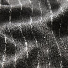 maglia jacquard Righe interrotte – granito/bianco lana, 